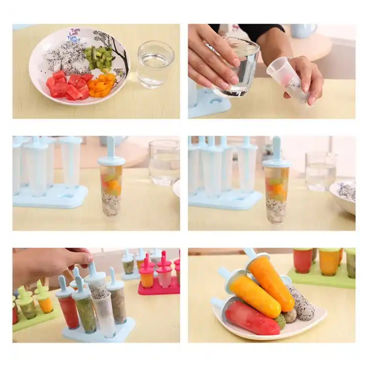 2396 Ice Candy Maker 6 pcs Set Kulfi Maker Ice Candy Mould Clear Popsicle Mold Homemade Ice Pop Maker Reusable Easy Candy Chocobar Kulfi Mould Tray with Sticks 2396 Ice Candy Maker 6 pcs Set Kulfi Maker Ice Candy Mould Clear Popsicle Mold Homemade Ice Pop Maker Reusable Easy Candy Chocobar Kulfi Mould Tray with Sticks